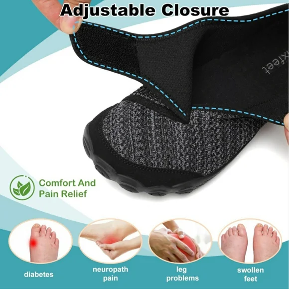 NWOT Black and Gray Knit Slip-On Shoes - Picture 5 of 5